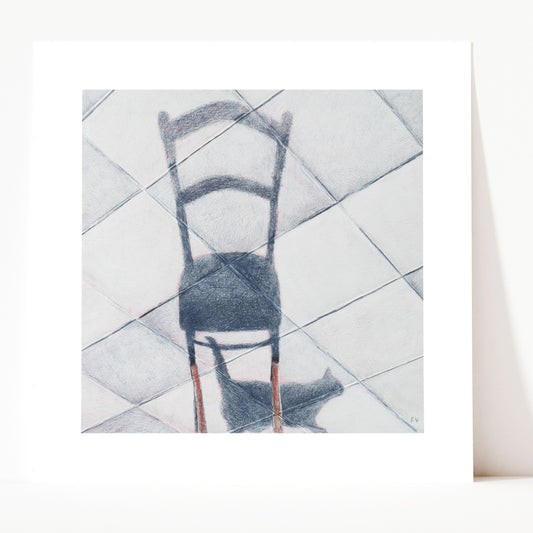 Signed Art Print, Mientje Walks the Squeaky Chair