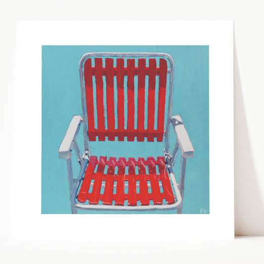 Signed Art Print, Flea market Chair Dreaming Of A Beach Holiday